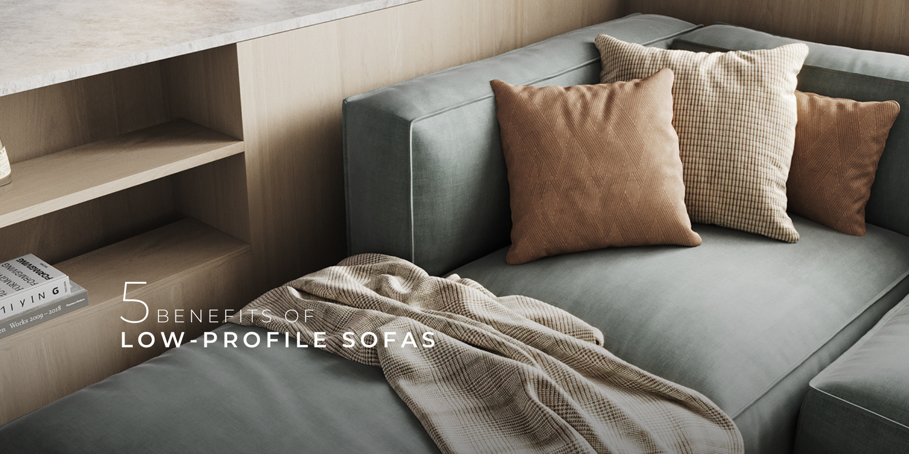 Sofa dáng thấp Abbey màu xanh rêu mang phong cách hiện đại
